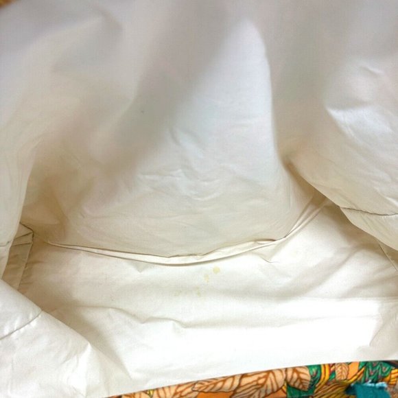 HERMES Parakeet bird pattern Bag Tote Bag Canvas Orange - Picture 7 of 10